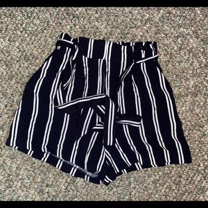 Striped Navy H&M High Waisted Shorts